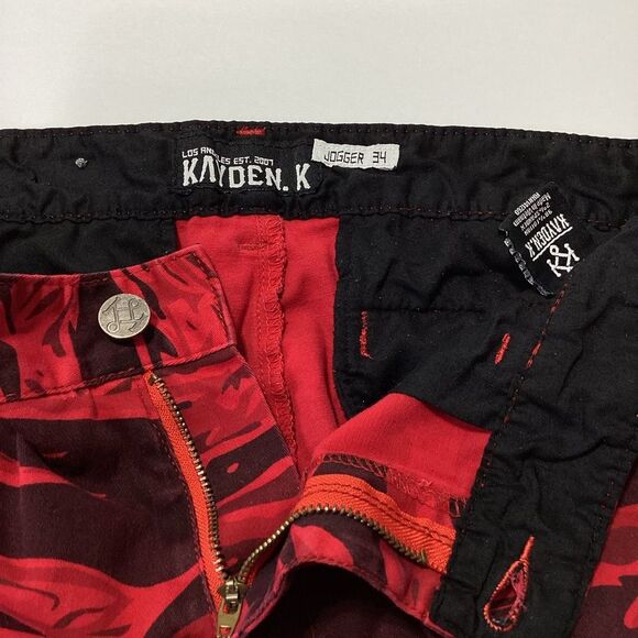 Kayden K Camo Jogger 34 Red Black Camo Joggers Cotton Kayden. K - Picture 8 of 12